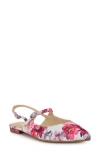 Nine West Daved Pointed Toe Slingback Flat In Pink Multi