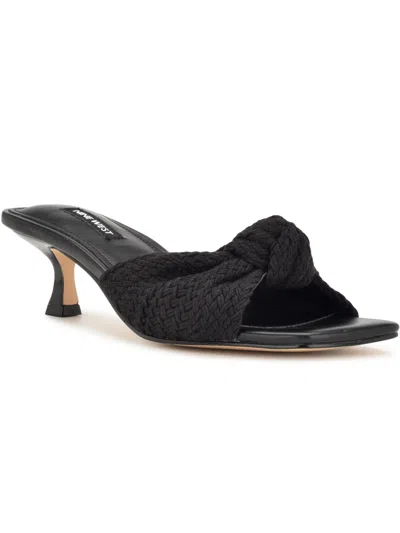 Nine West Daylo 7 Womens Knit Slip On Heels In Black 001