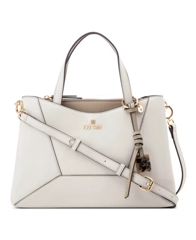 Nine West Deacon Triple Compartment Large Shoulder Bag In White