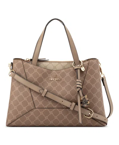 Nine West Deacon Triple Compartment Large Shoulder Bag In Brown