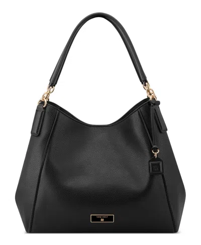 Nine West Deacon Triple Compartment Large Shoulder Bag In Black