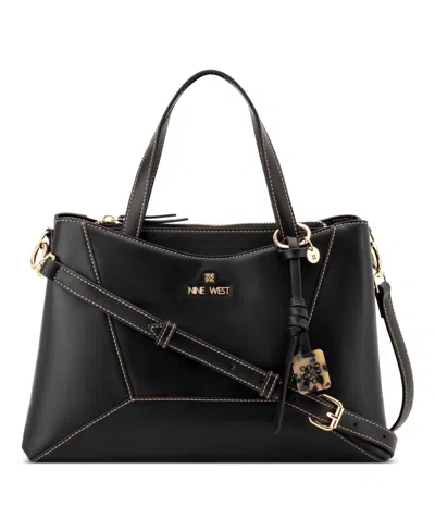 Nine West Deacon Triple Compartment Large Shoulder Bag In Black