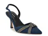 Nine West Deby Pointed Toe Slingback Pump In Blue