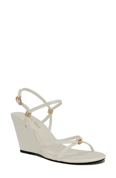 Nine West Deklyn Faux Leather Wedge Sandal In Animal Print