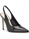 Nine West Denayen 3 Womens Faux Leather Pointed Toe Slingback Heels In Black