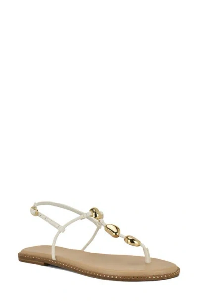 Nine West Derika T-strap Sandal In White