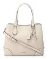 Nine West Designer Brooklyn Jet Set Satchel Bag In Milk