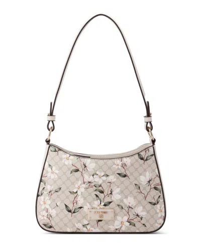 Nine West Designer Charmaine Small Shoulder Bag In Floral Logo Milk