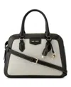 Nine West Designer Cibrina Dome Satchel Bag In Black White Canvas