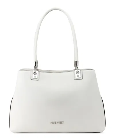 Nine West Designer Donella Carryall Medium Shoulder Bag In Optic White