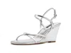 Nine West Devva Wedge Sandal In Silver