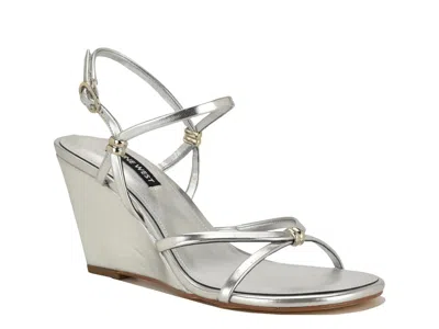 Nine West Devva Wedge Sandal In Silver