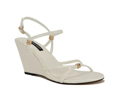 Nine West Devva Wedge Sandal In White
