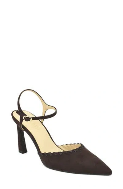 Nine West Dezo Faux Suede Pointed Toe Slingback Pump In Brown