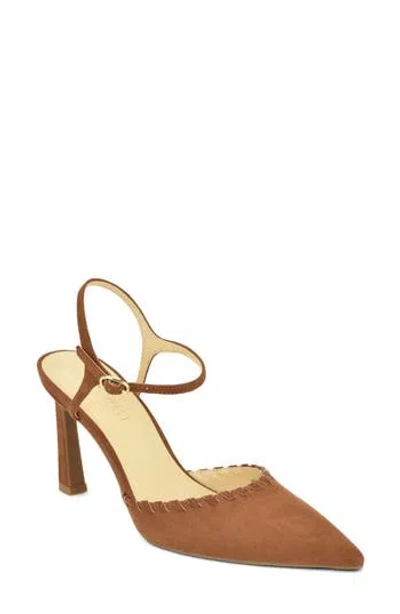 Nine West Dezo Faux Suede Pointed Toe Slingback Pump In Brown