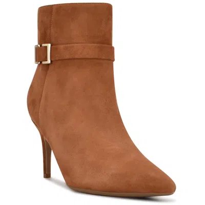 Nine West Dian Womens Zipper Dressy Booties In Brown