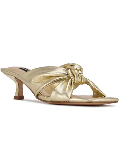Nine West Dipa Womens Dressy Slip On Heels In Gold