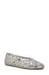Nine West Dippy Woven Flat In Silver
