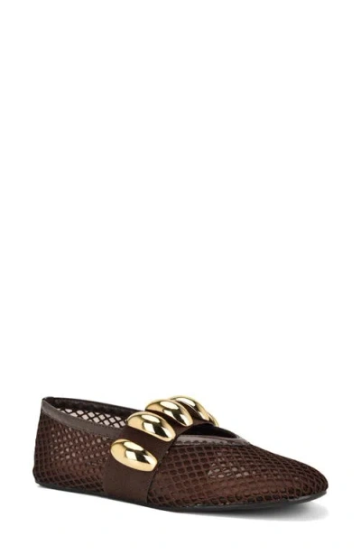 Nine West Dorra Mary Jane Flat In Brown