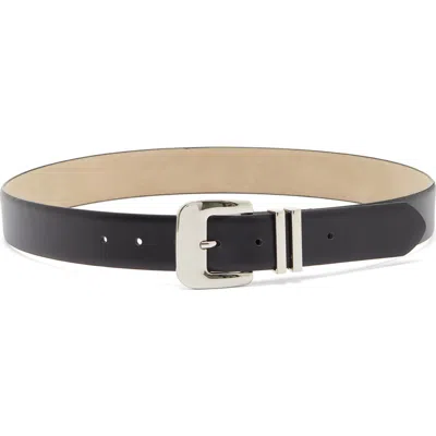 Nine West Double Metal Keeper Buckle Belt In Black