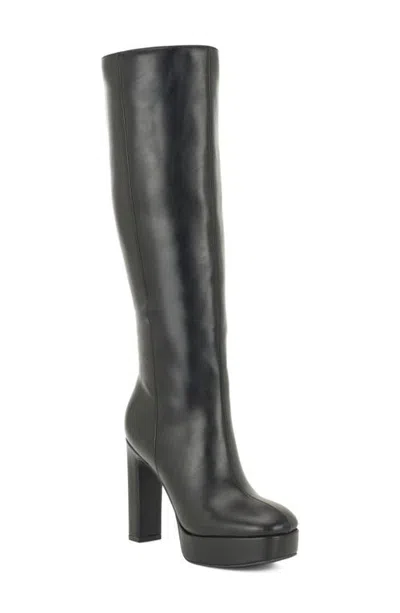 Nine West Duane Faux Leather Tall Boot In Black