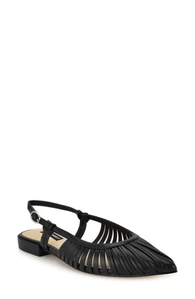 Nine West Duria Slingback Flat In Black 001