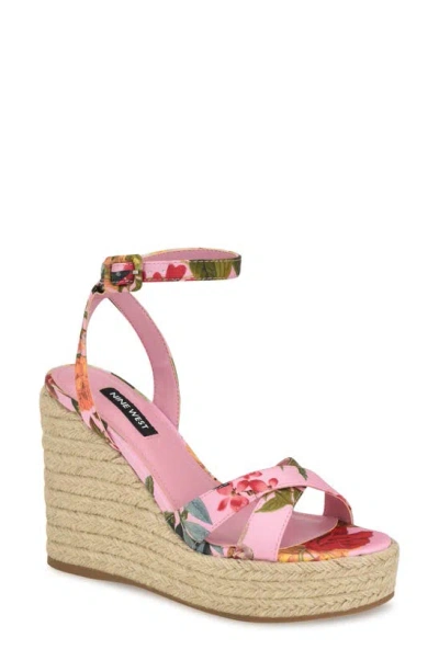Nine West Earnit Espadrille Sandal In Medium Pink