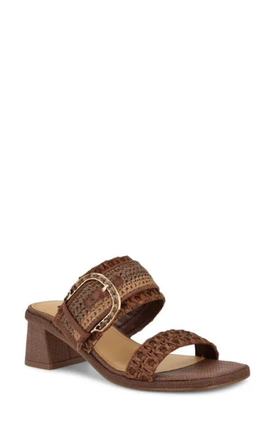 Nine West Ebels Sandal In Dark Brown