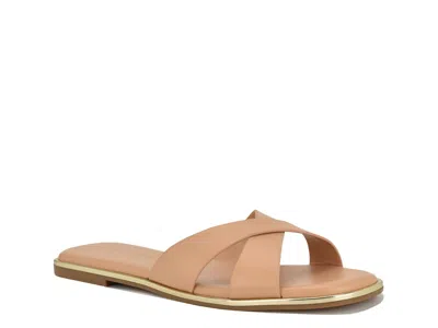 Nine West Edeny Slide Sandal In Animal Print