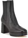 Nine West Eds Womens Leather Square Toe Ankle Boots In Black