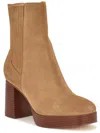 Nine West Eds Womens Leather Square Toe Ankle Boots In Brown