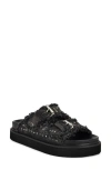 Nine West Eleny Platform Slide Sandal In Light Gray 050