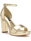 Nine West Elope Womens Patent Platform Heels In Gold