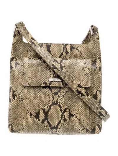 Pre-owned Nine West Embossed Leather Shoulder Bag In Brown