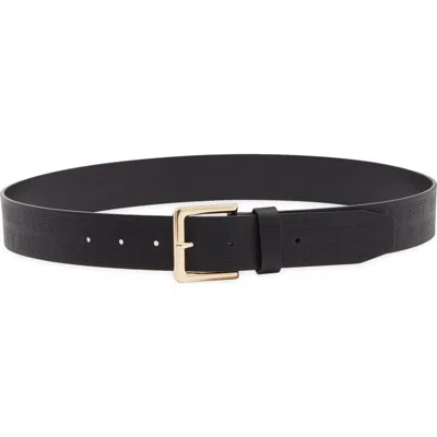 Nine West Embossed Wide Belt In Black