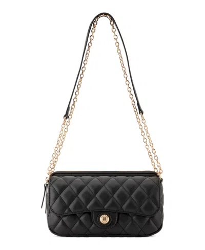 Nine West Emelina Flap Small Crossbody Handbag In Black