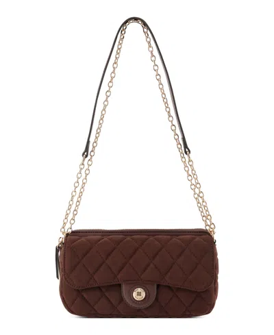 Nine West Emelina Flap Small Crossbody Handbag In Brown