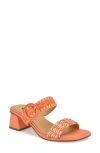Nine West Emerey2 Womens Cushioned Footbed Woven Block Heel In Orange