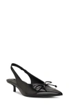 Nine West Evaa Slingback Pointed Toe Kitten Heel Pump In Black
