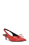 Nine West Evaa Slingback Pointed Toe Kitten Heel Pump In Red