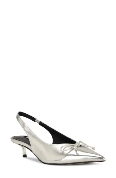 Nine West Evaa Slingback Pointed Toe Kitten Heel Pump In Pink