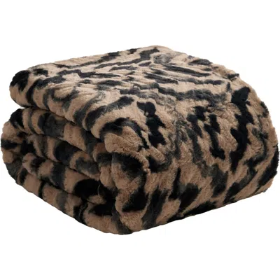 Nine West Evelyn Brushstrokes Oversize Blanket In Brown