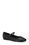Nine West Ewind Mary Jane Flat In Black Leather