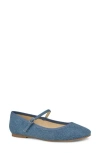 Nine West Classik Mary Jane Flat In Medium Blue