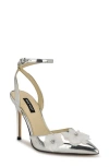 Nine West Fabby Pointed Toe Pump In Silver 040