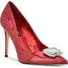 Nine West Faras Pointed Toe Pump In Dark Red
