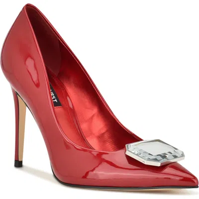 Nine West Faras Pointed Toe Pump In Dark Red