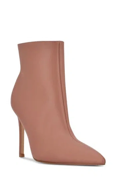 Nine West Farrah Leather Stiletto Bootie In Neutral