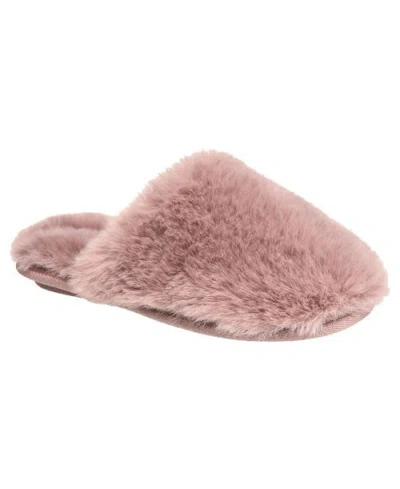 Nine West Faux Fur Closed Scuff Slipper In Multi