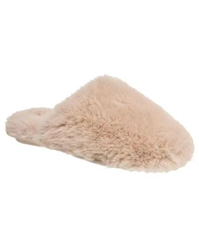 Nine West Faux Fur Closed Scuff Slipper In Black